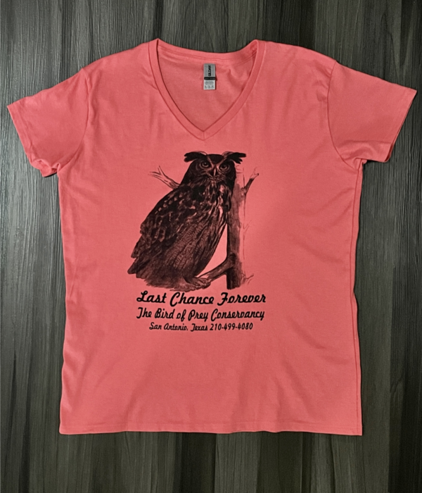 Great Horned Owl coral shirt